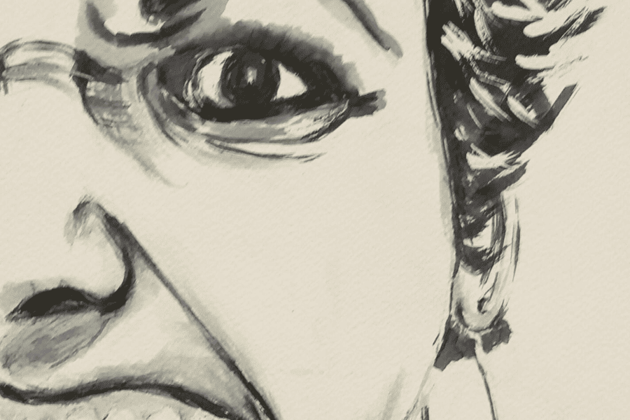 Obra pictòrica que forma part de l’exposició “La fragilitat humana”