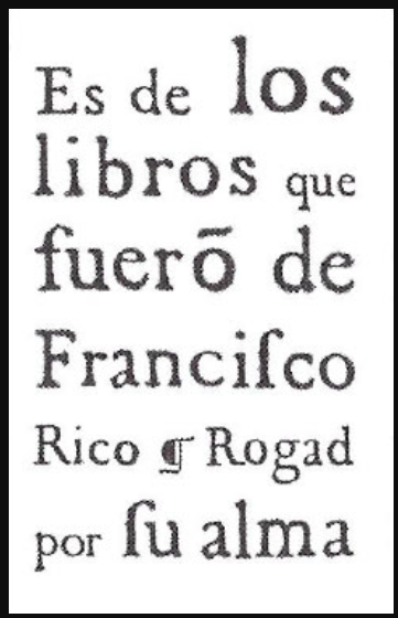 Francisco Rico ex-libris