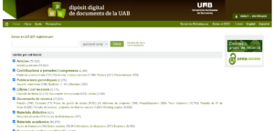 Imatge del web del dipòsit digital de documents de la UAB
