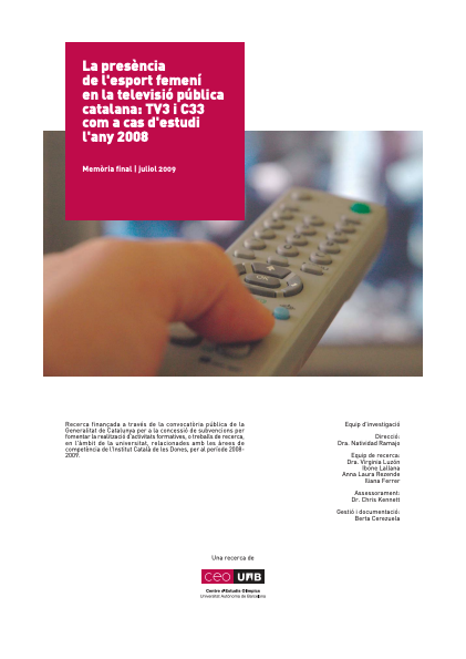 Estudi sobre la presència de l'esport femení en la televisió pública catalana: TV3 i C33 com a cas d'estudi l'any 2008