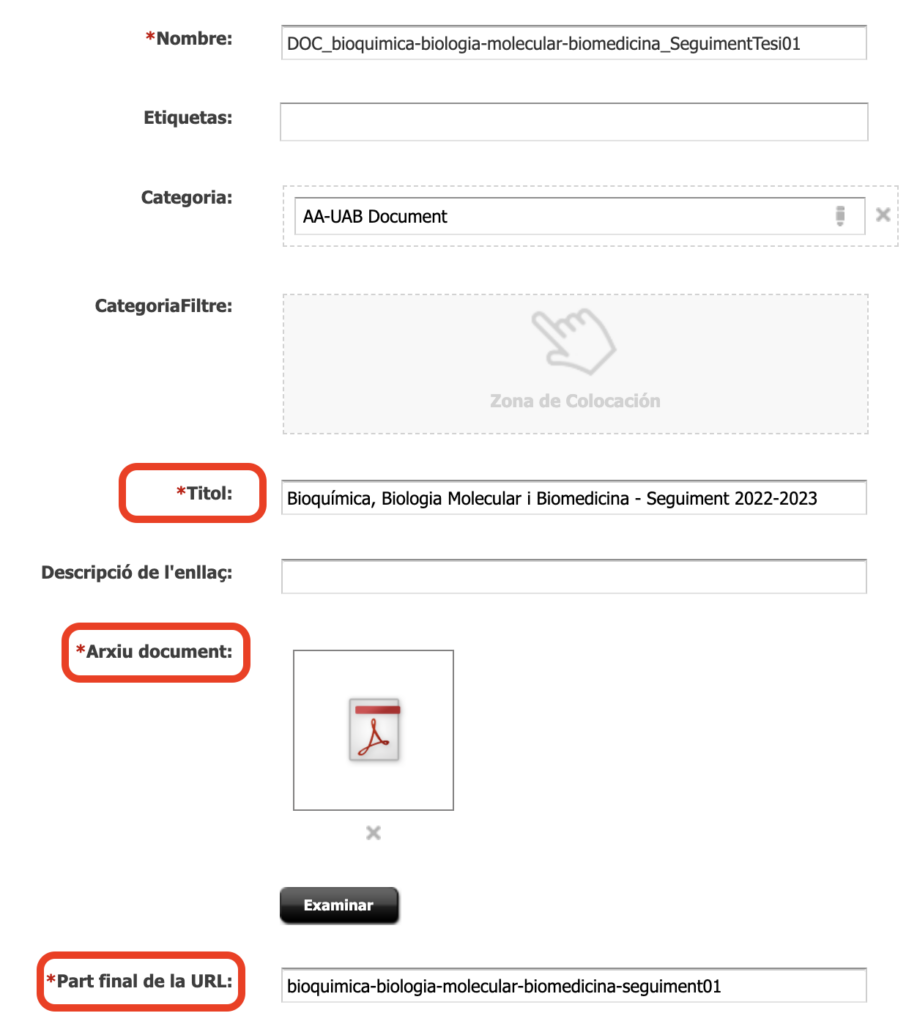 Edició de l'asset document