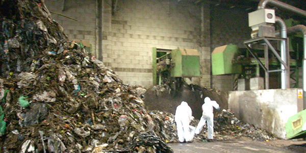 Image of sampling a compost pile