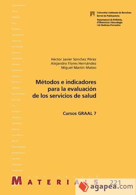 Portada del libro de Formación GRAAL Metodos e indicadores para la evaluacion de los servicios de salud