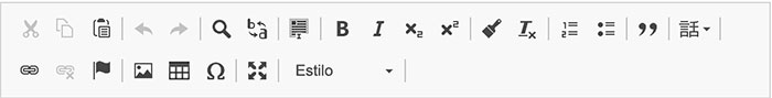 Captura de pantalla parcial de la barra de botons del CKEditor a Oracle Webcenter Sites