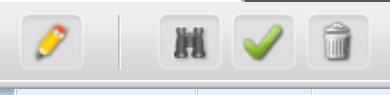 Captura de pantalla parcial de les icones del menú superior d'un asset a Oracle Webcenter Sites