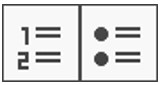 Captura de pantalla parcial dels botons de llistes del CKEditor a Oracle Webcenter Sites