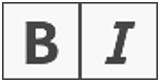 Captura de pantalla parcial dels botons negreta i cursiva del CKEditor a Oracle Webcenter Sites