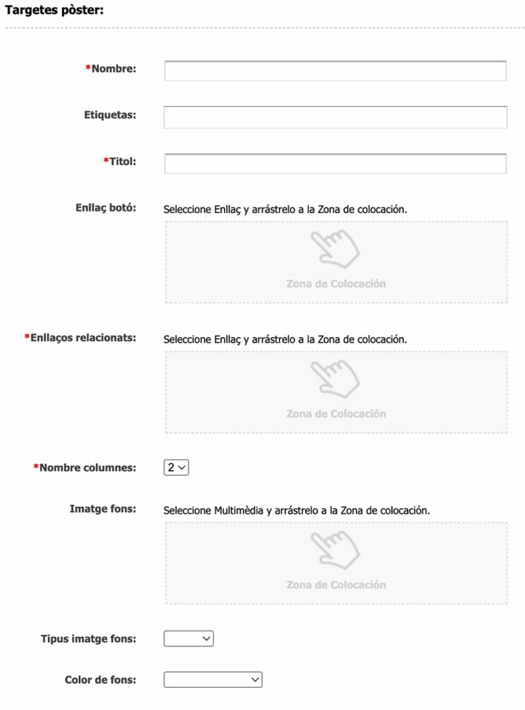Captura de pantalla de l'asset Fila de Targetes pòster