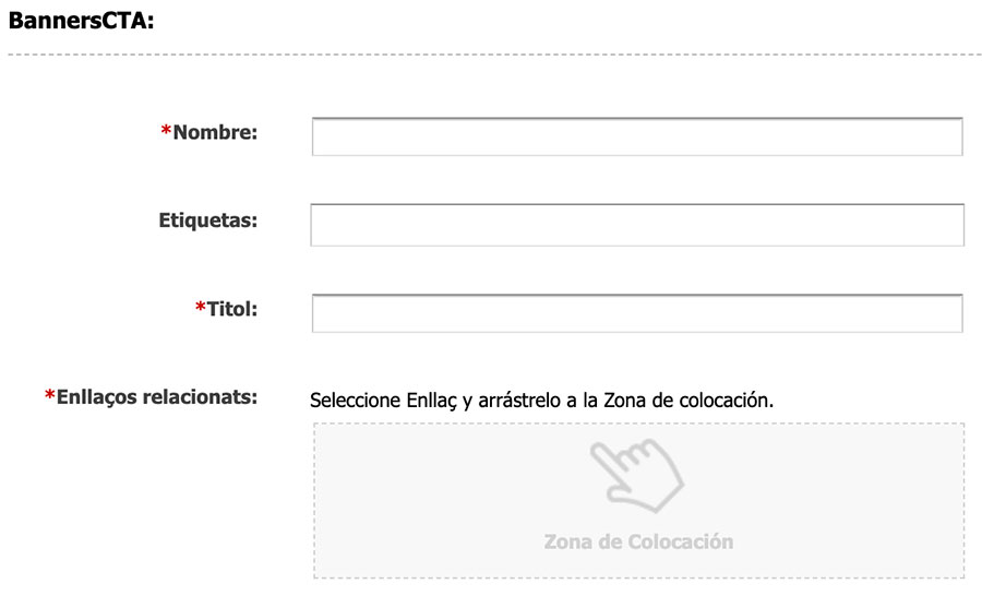 Captura de pantalla de l'asset Mòdul de bànners CTA