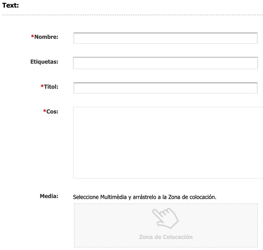 Captura de pantalla de l'asset Mòdul de Text