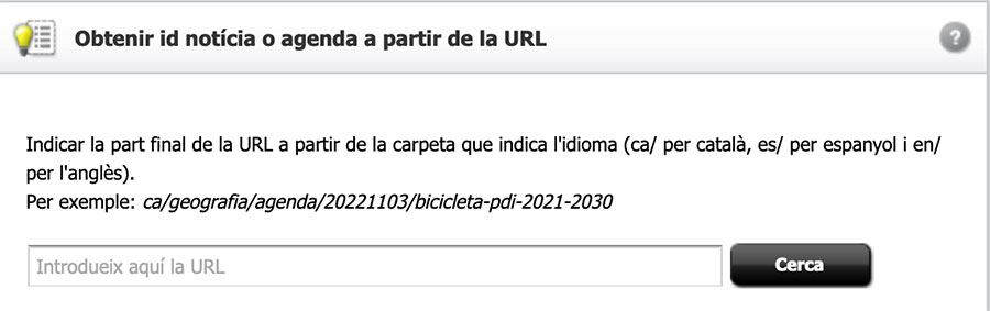 Camps de la caixa Obtenir id de la notícia
