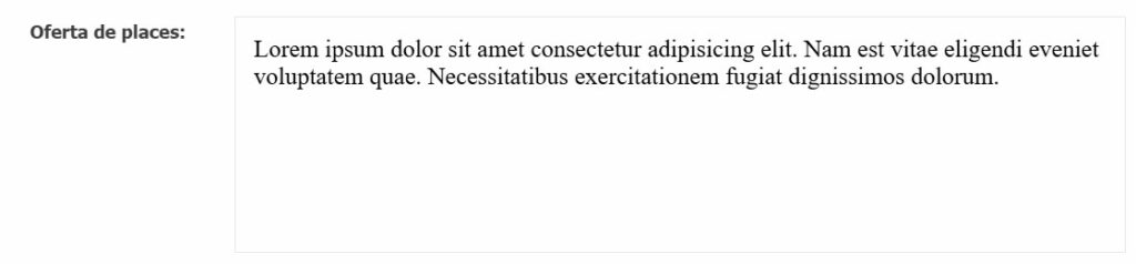 Exemple de visualització d'un camp de text abans d'editar-lo